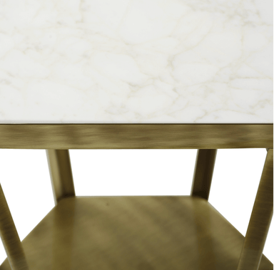 Ray Sloping Side Table with Marble Top in close