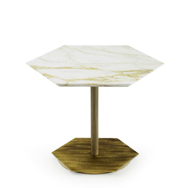 Ted low side table with marble top