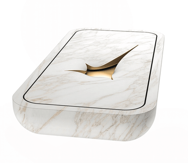 abyss wall-mounted marble washbasin from side