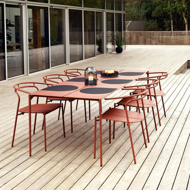 Novo Dining Table Set for 6 people red
