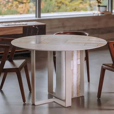 eco nibble marble dining table with chairs