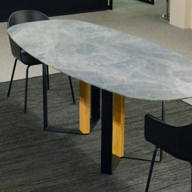 marble dining table with two chairs